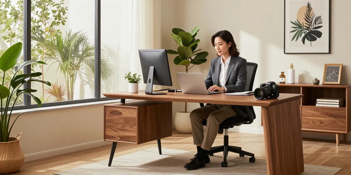 Hoekbureau van lokale serviceprovider, professioneel en betrouwbaar, ideale werkplek.