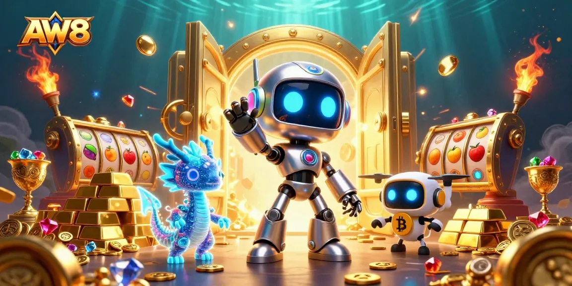 Join the virtual excitement at AW8 casino with vibrant slot machines and dynamic 3D characters.