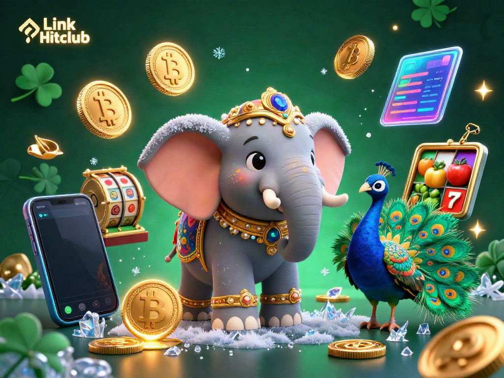 Win big at Link Hitclub with immersive 3D gambling scenes showcasing vibrant slots and cryptocurrencies.